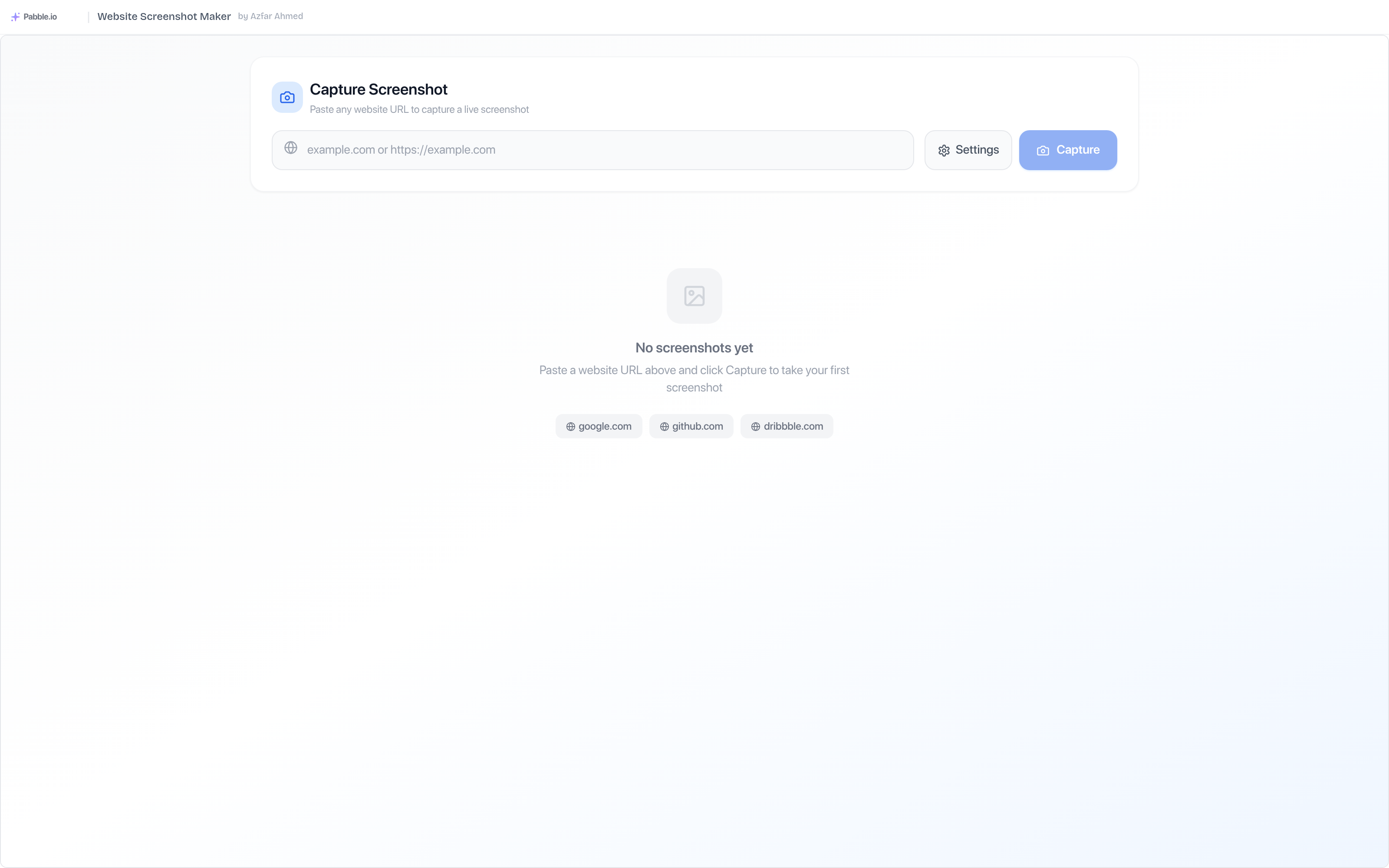 Preview of Website Screenshot Maker