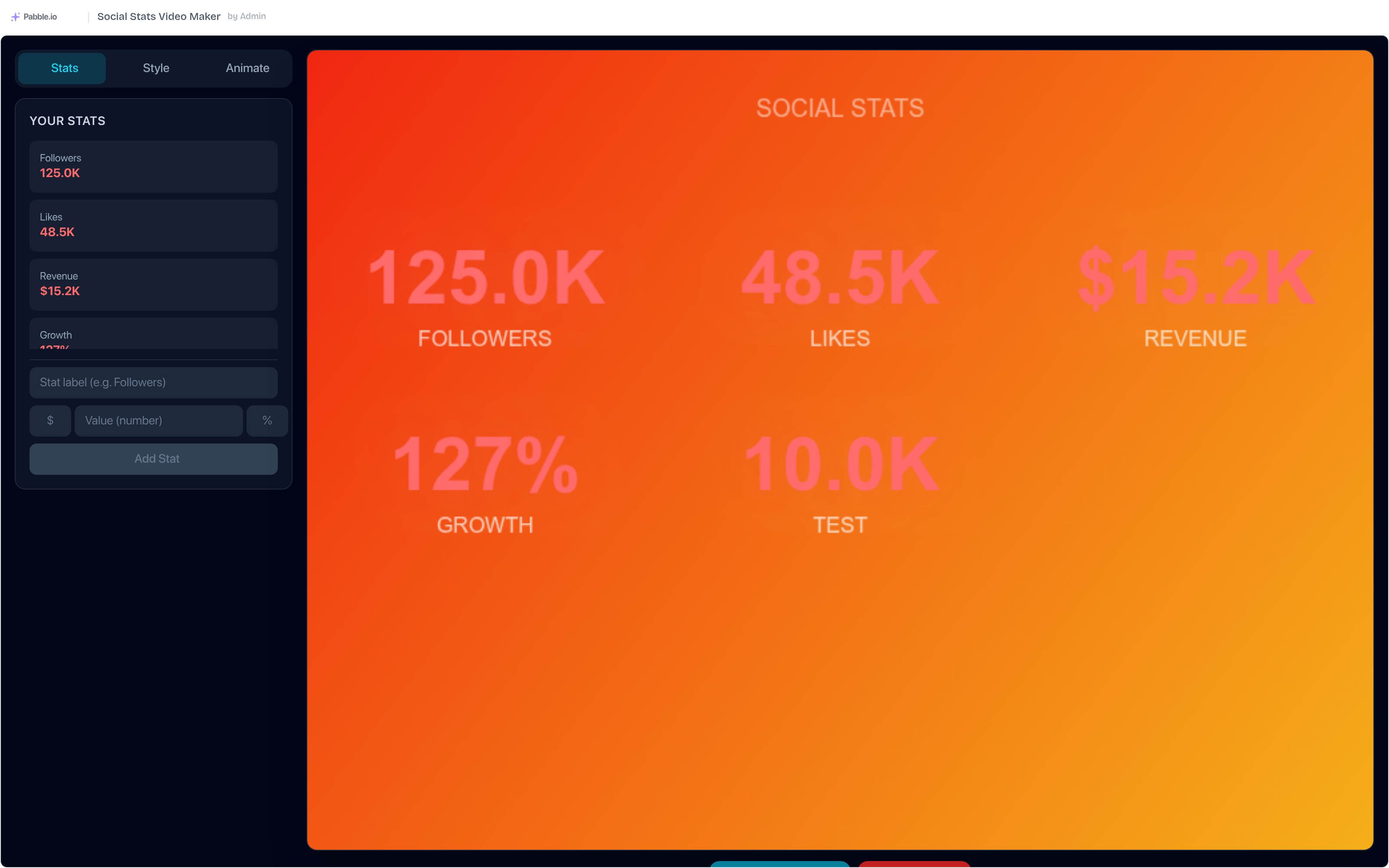 Preview of Social Stats Video Maker